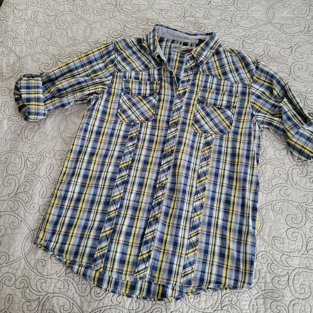 Red Snap Button-Up Shirt